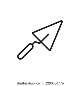 Trowel icon. Trowe icon isolated on white background. Working tool icon sign symbol. Single line art style.