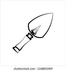 Trowel Icon, Trowel Vector Art Illustration