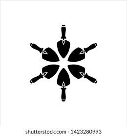 Trowel Icon, Trowel Vector Art Illustration