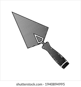 Trowel Icon, Trowel Vector Art Illustration