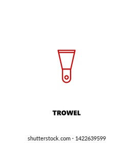 trowel icon. trowel vector design. sign design. red color