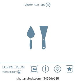 Trowel icon, vector illustration. Flat design style