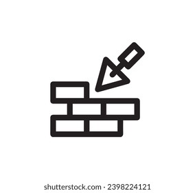 Trowel icon vector. Linear style sign for mobile concept and web design. Trowel symbol illustration. Pixel vector graphics - Vector.