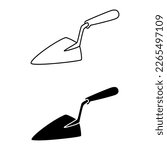 Trowel icon vector. Putty knife illustration sign. spatula symbol or logo. 