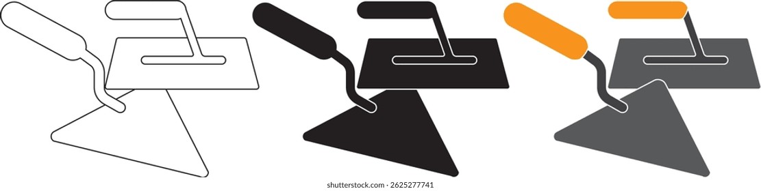 Ícone vetor de Trowel. Sinal de ilustração de faca Putty. símbolo espátula ou logotipo. 