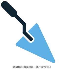 Trowel icon vector, representing construction, gardening, and masonry. Perfect for themes of building, landscaping, plastering, and manual labor tasks.