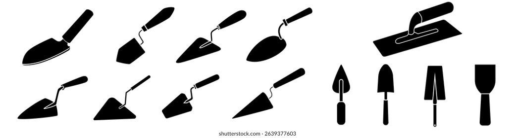 Trowel icon vector set. Putty knife illustration sign collection. spatula symbol or logo. 