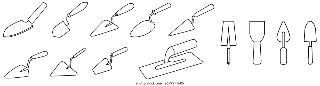 Trowel icon vector set. Putty knife illustration sign collection. spatula symbol or logo. 