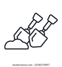 trowel icon. vector.Editable stroke.linear style sign for use web design,logo.Symbol illustration.