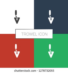 trowel icon white background. Editable filled trowel icon from construction. Trendy trowel icon for web and mobile.
