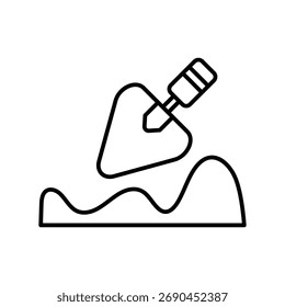 Ícone de trowel com fundo branco vetor ilustração stock
