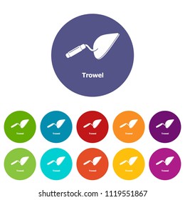 Trowel icons color set vector for any web design on white background