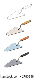 trowel in isometry, a tool for repair and construction