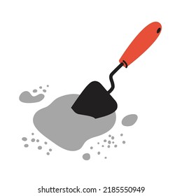 Trowel for laying bricks. The main tool of the builder. Spatula for working with cement mortar.