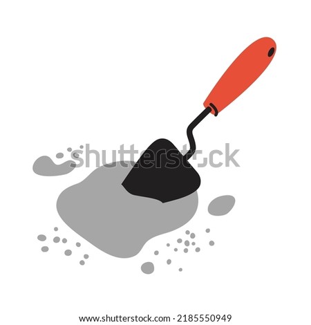 Trowel for laying bricks. The main tool of the builder. Spatula for working with cement mortar.
