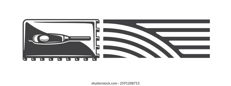 Trowel laying floor tiles and cement adhesive. Texture of cementitious adhesive from a trowel for laying wall tiles. Vector illustration