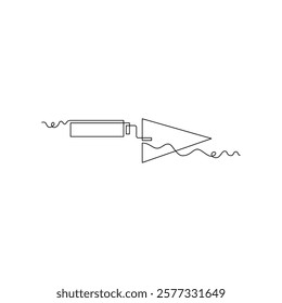 trowel line icon in continuous line style. line art, one continuous line, simple, hand drawn and sketch concept. for icons, symbols, signs or logos