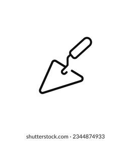 Trowel line icon isolated on white background