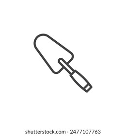 Trowel line icon. linear style sign for mobile concept and web design. Trowel tool outline vector icon. Putty knife symbol, logo illustration. Vector graphics