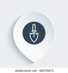 trowel line icon on mark, vector illustration