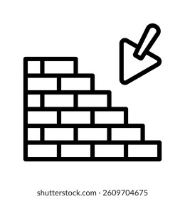 Trowel Line Vector Illustration On White Background.