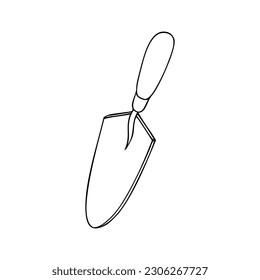 trowel line vector illustration,isolated on white background,top view