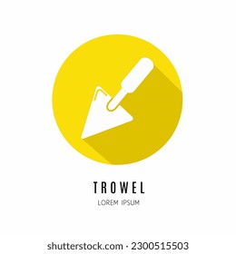 Trowel logo. Illustration of trowel in flat. Stock vector.