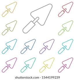 Trowel, maintenance multi color icon. Simple thin line, outline vector of construction tools icons for ui and ux, website or mobile application
