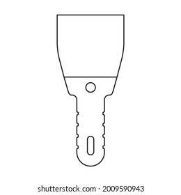 Trowel for masonry vector outline icon. Vector illustration tool for masonry on white background. Isolated outline illustration icon of trowel .
