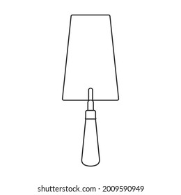 Trowel for masonry vector outline icon. Vector illustration tool for masonry on white background. Isolated outline illustration icon of trowel .