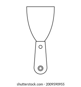 Trowel for masonry vector outline icon. Vector illustration tool for masonry on white background. Isolated outline illustration icon of trowel .