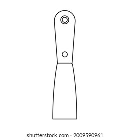 Trowel for masonry vector outline icon. Vector illustration tool for masonry on white background. Isolated outline illustration icon of trowel .