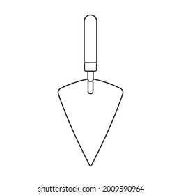 Trowel for masonry vector outline icon. Vector illustration tool for masonry on white background. Isolated outline illustration icon of trowel .