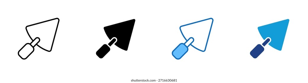 Trowel Multiple Style Icon Design Vector - Hand trowel used for masonry, gardening, or applying cement and plaster