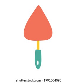 Trowel on an isolated background. construction tools as a design or logo element. Vector illustration.