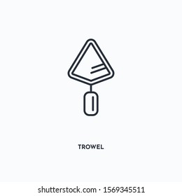 Trowel outline icon. Simple linear element illustration. Isolated line Trowel icon on white background. Thin stroke sign can be used for web, mobile and UI.
