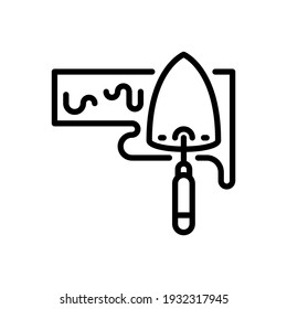 Trowel outline icons. Vector illustration. Editable stroke. Isolated icon suitable for web, infographics, interface and apps.