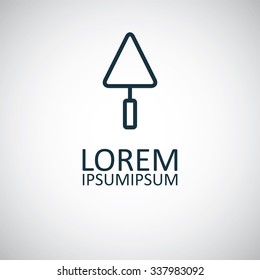 trowel outline, thin, flat, digital icon for web and mobile