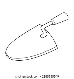Trowel outline vector on white background