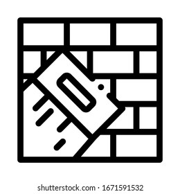 Trowel Painting Icon Vector. Outline Trowel Painting Sign. Isolated Contour Symbol Illustration