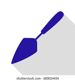 Trowel sign illustration. Vector. Blue icon with flat style shadow path on white background.