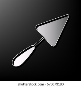 Trowel sign. Vector. Gray 3d printed icon on black background.
