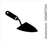 Trowel silhouette vector illustration on white background
