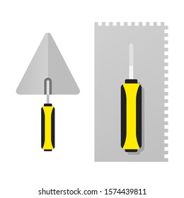 Trowel spatula Rectangular notched trowel Vector Illustration Construction Tools