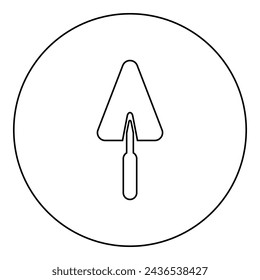 Trowel stucco trowels icon in circle round black color vector illustration image outline contour line thin style