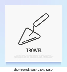 Trowel thin line icon. Modern vector illustration of work tool for construction.