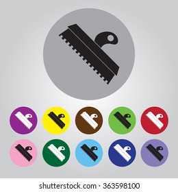 Trowel for tile icon. Spatula repair tool sign. 