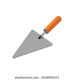 Trowel ferramenta para o trabalho de construção, isométrica no fundo branco