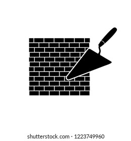 Trowel tool simple icon, logo on white background