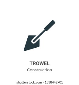 Trowel vector icon on white background. Flat vector trowel icon symbol sign from modern construction collection for mobile concept and web apps design.